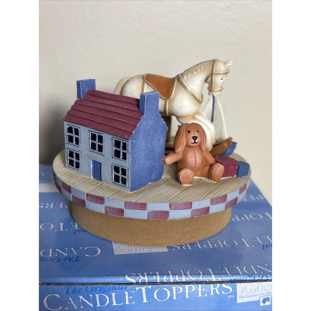 Vintage Our America  Candle Topper Antique Toys